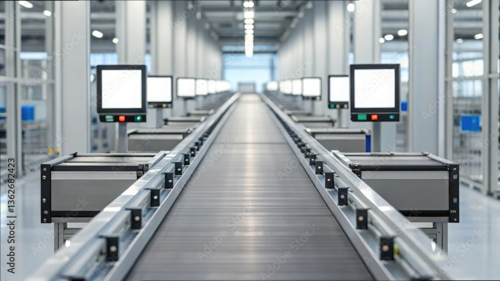 Poster Advanced Conveyor System with Item Tracking and Sensor Technology