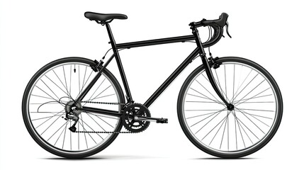 Obraz premium Aluminum-frame road bike, featuring a stylish, minimalist design with room for logo placement, isolated on white.