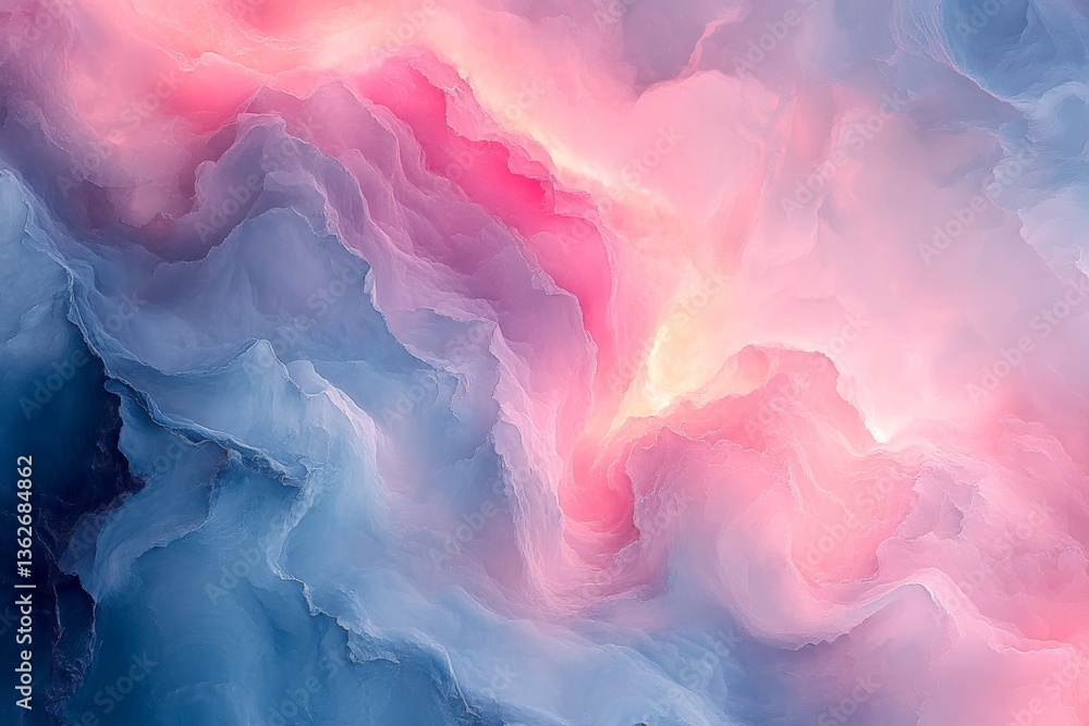 Poster colorful swirling patterns blend beautifully in a dreamlike abstract representation of clouds at twi