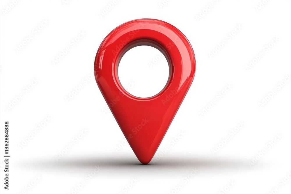 Poster Marker indicating location with a vibrant red design on a light background suitable for maps and navigation