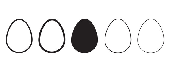 Eggs vector icon set isolated on white background. Easter Egg vector Icon collection. Easter day festival. Vector illustration.