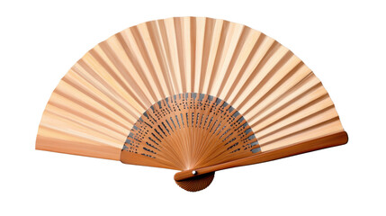 Asian fan in hand: Capturing the elegant form of a traditional Asian hand fan, a symbol of cultural grace and artistic craftsmanship, in its unfolded state. 