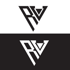 RV modern elegance and creative logo design .RV luxurious alphabet design . RV letter initial logo design.