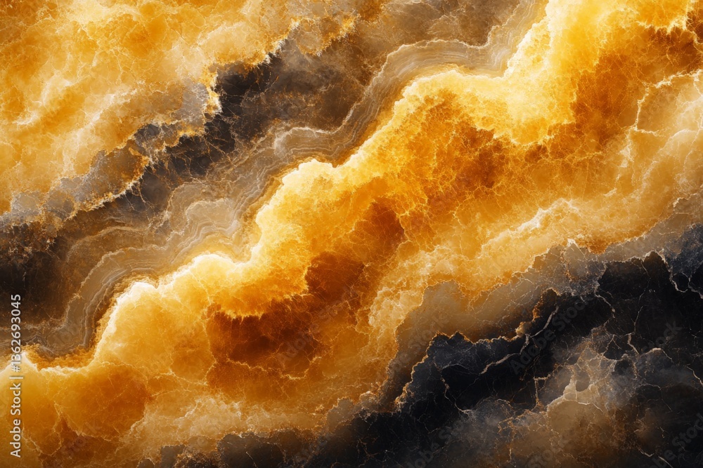Aufkleber Swirling patterns of orange and black create dynamic texture in abstract art piece