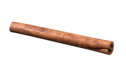 Aromatic Cinnamon Stick: A single cinnamon stick lies, showcasing its warm, rich brown hues and a slightly curled end. This image captures the essence of spice and culinary delights.