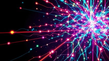 Obraz premium Futuristic Neon Network - Cyberpunk V2.0 Aesthetic