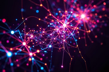 Fototapeta premium Cybernetic Starburst: Futuristic Constellation