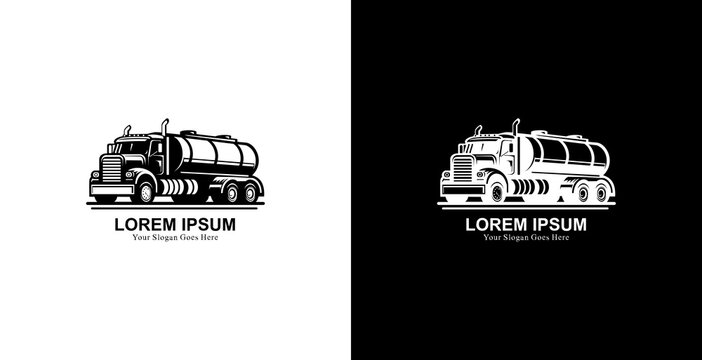 Desain logo berbentuk truk tangki dan bergaya modern
