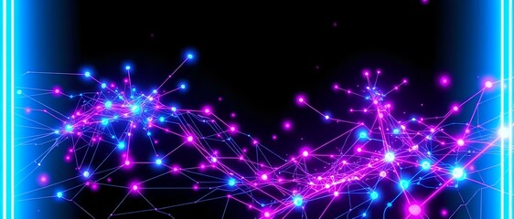 Fototapeta premium Cyberpunk Nebula - Futuristic Digital Networks