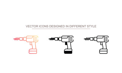 Digital Drill icon design with white background stock illustration