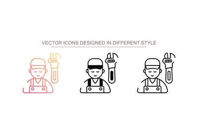 Plumber Dress icon design with white background stock illustration