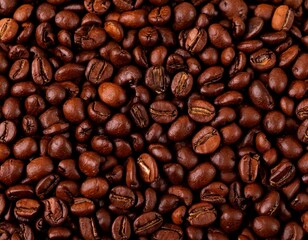 Naklejka premium Close-Up of Coffee Beans Drying Under the Sun, A detailed view of coffee beans spread out in the sun to dry, showcasing their rich textures and earthy tones