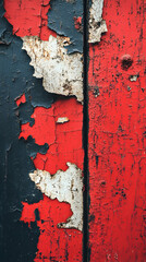 Red, black, white paint flakes