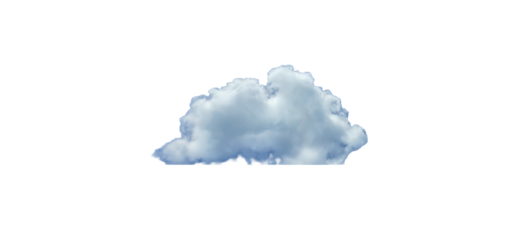 a cumulus cloud isolated on white and transparent background