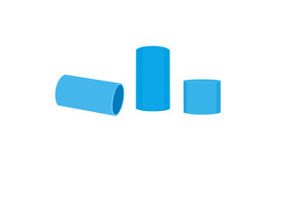 PVC faucet joint on white background