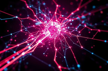 Neon Abstract Starburst: Dystopian Interface Design