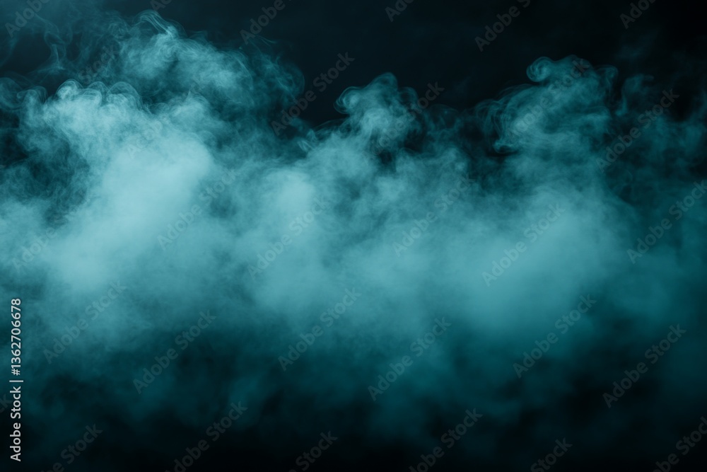 Poster mist swirls in dark atmosphere creating an eerie ambiance for an atmospheric display