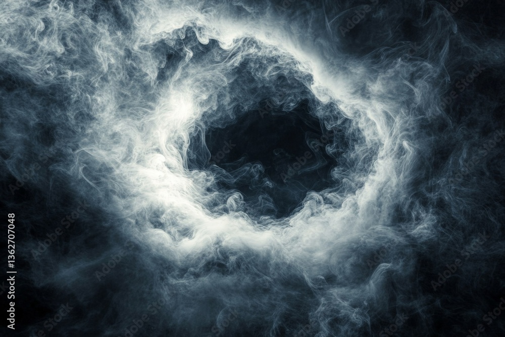 Poster swirling mist creates an ethereal vortex of smoke in a dark environment
