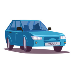 Classic Blue Car Urban Drive