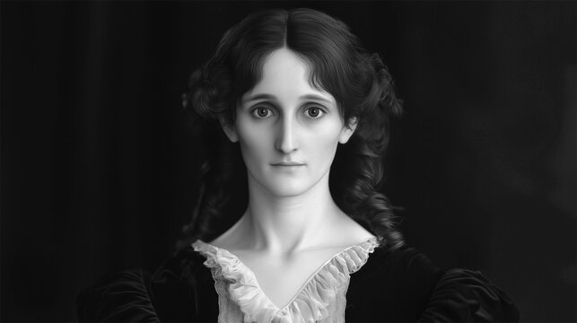 AI-generated facial reconstruction of Mary Shelley from 1840 painting by Richard Rothwell
