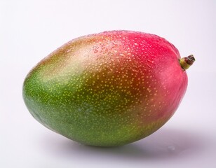 red and green mango on white background