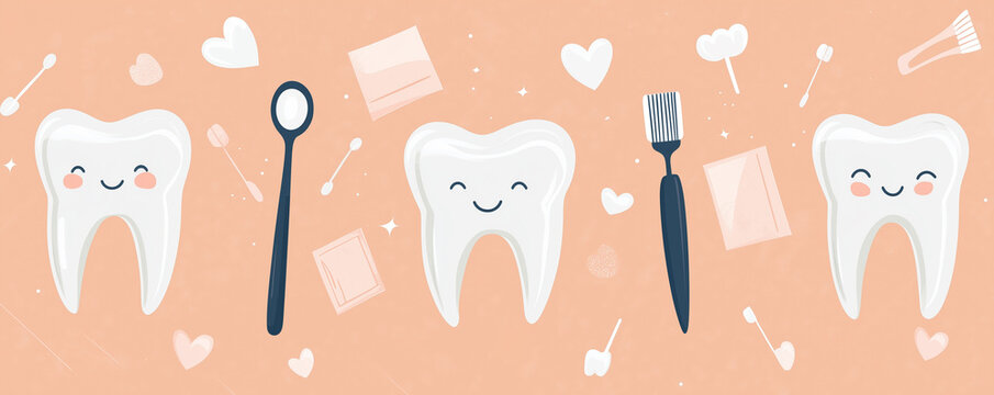 Graduation card celebrating a dental professionals achievement with elegant dental illustrations and a cheerful design