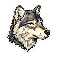 Majestic Wolf Head Vector Illustration of a Gray Wolf