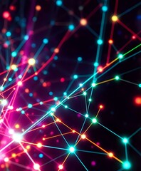 Fototapeta premium Neon Cyberpunk Network Design
