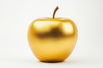 Obraz premium An ultra-realistic, golden apple isolated on a white background