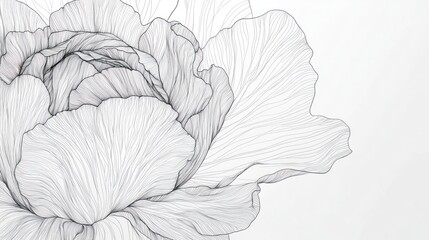 Delicate Line Art Peony
