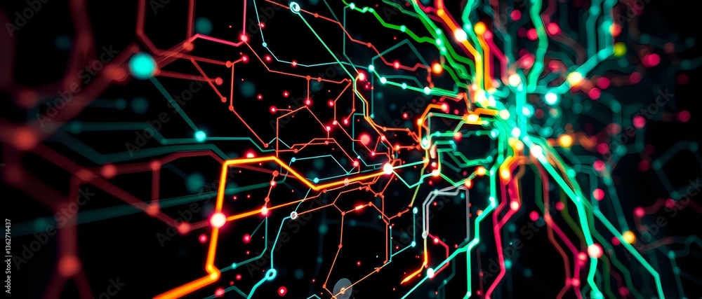 Poster cyberpunk v2.0 neon abstract tech art