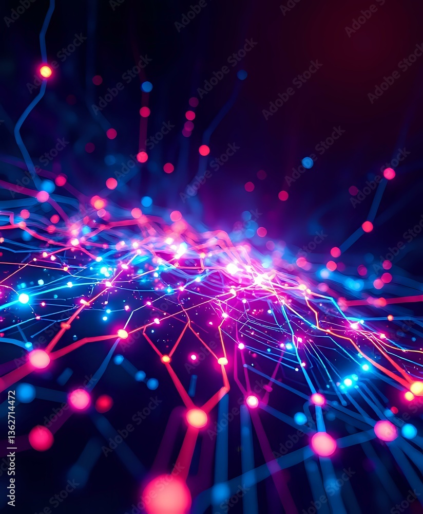 Poster cyberpunk v2.0: intricate digital network art