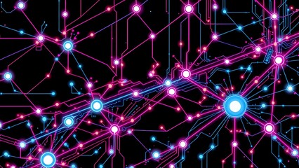 Fototapeta premium Cyberpunk Abstract Technology Network Design