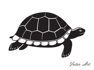 Sea turtle vector design, Sea turtle black silhouette on white background