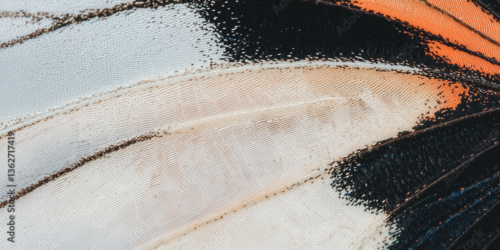 Poster close up of butterfly wing showcasing intricate patterns and vibrant colors