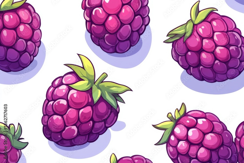 Aufkleber bright and colorful raspberries arranged in a vibrant and playful pattern for summer decorations and