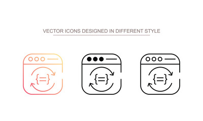 Refresh Code icon design with white background stock illustration