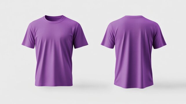 Purple T-Shirt Mockup - Front and Back View
