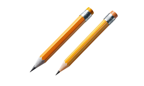 Pencil hand drawn ,Set of pencil on transparent background, Wood pencil with eraser