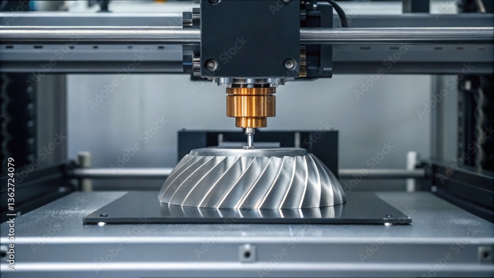 Poster Precision Metallic Part from Advanced Printer Head in Industry Setting
