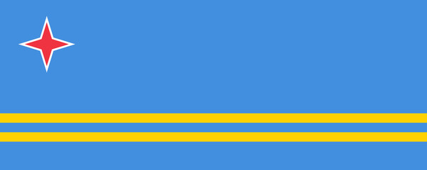Flag design featuring a blue background with yellow stripes and a red star in the corner