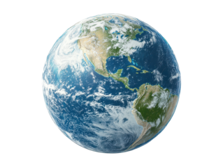 Isolated Earth Globe America