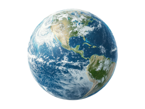 Isolated Earth Globe America