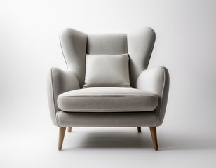 Comfortable and cozy chair in white background 