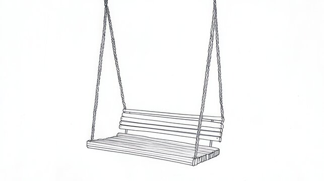 recommend clip art: Wooden Swing Design Sketch