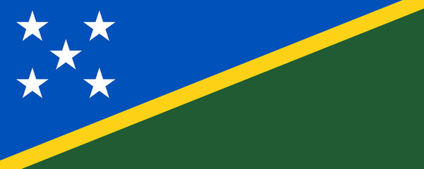 Symbolic flag of the Solomon Islands featuring a blue field, yellow stripe, and five white stars against a green background