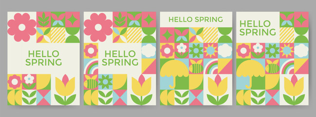 Spring minimalist geometric design for banner, card, cover, poster, advertising, wallpaper.	