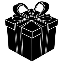 Gift Box Silhouette Vector