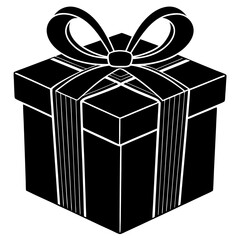 Gift Box Silhouette Vector