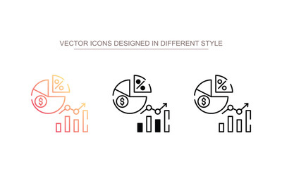 Pie Chart icon design with white background stock illustration